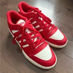 Adidas Bold Red and White Sneakers